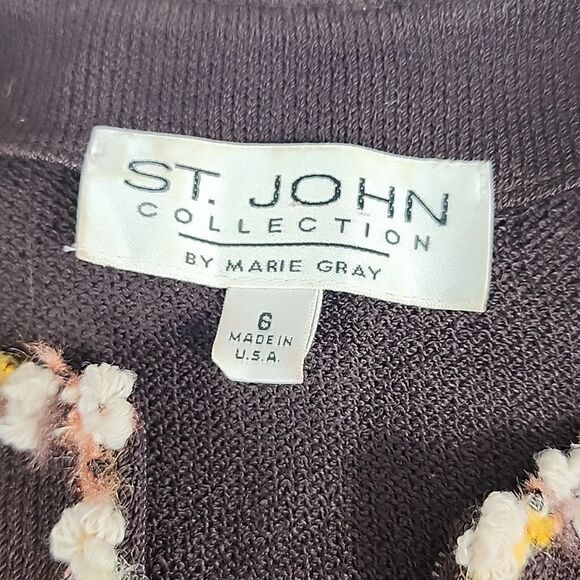 St. John Vintage Chocolate Brown by Sweater Jacket Coat Blazer Old Money - Picture 15 of 16